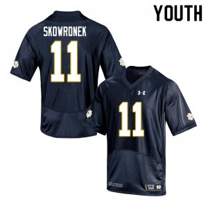 Notre Dame Fighting Irish Youth Ben Skowronek #11 Navy Under Armour Authentic Stitched College NCAA Football Jersey OXB6799XU